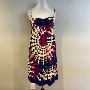 Donna‎ Morgan Multicolor Geometric Mini Dress with straps size 4